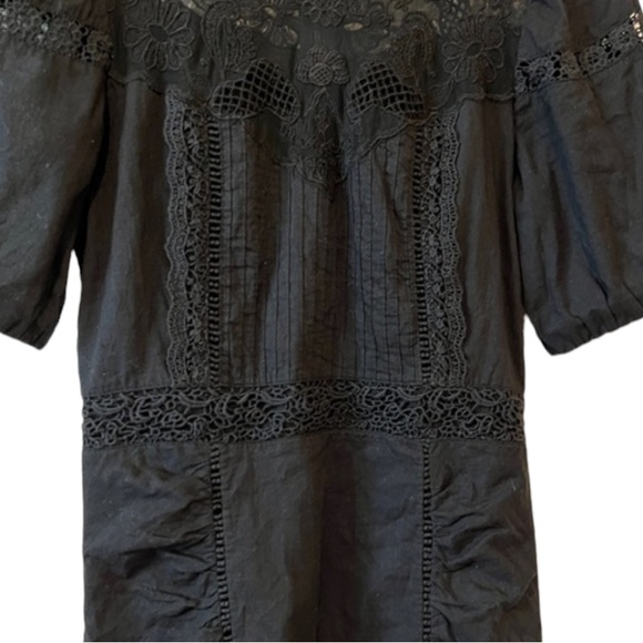 Zara Black Lace and Embroidery Puff Sleeve Dress - Picture 5 of 7